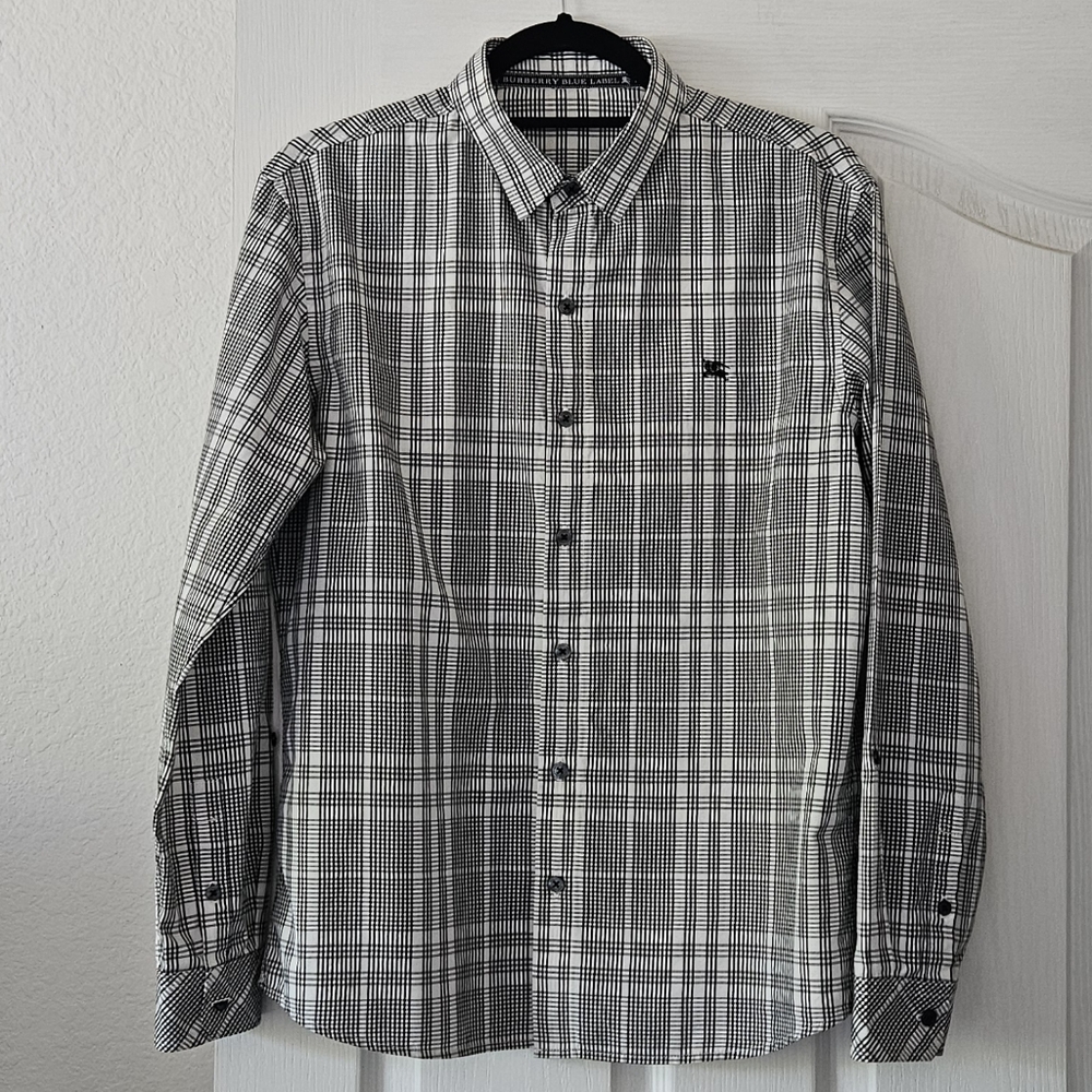 Vintage Burberry Blue Label Check Shirt Men's M Japanese Exclusive Authentic